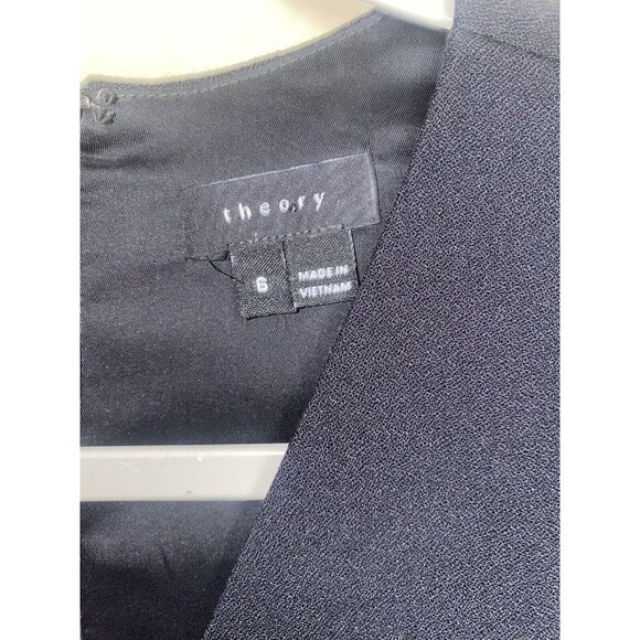 Theory Wool Blend Sleeveless Jumpsuit Black Size 6 Wrap Front Zipper - Picture 7 of 10